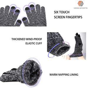MESS SPORTS Men Women Comfortable Cotton Checked Anti Slip Resistant Winter for Screen Outdoor <b>Gloves</b> - Product Image 5