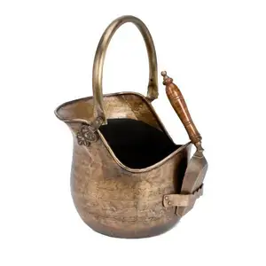 European Style Antique Coal Bucket with Shovel Hammered Coal Bucket