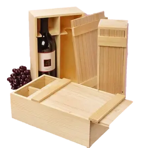 Articles chauds 2023 boîtes à vin en bois de pin de luxe uniquement du Vietnam avec les prix les plus bas WhatsApp + 84 961005832
