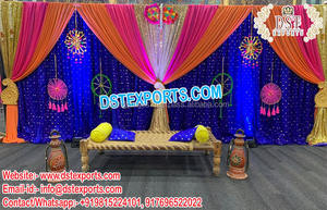 Fabuleux Henné Nuit Scène Toile De Fond Décor Nuit Arabe Sangeet Décoration Décors Rouge Décors pour Mehndi L'événement et Décoration - Product Image 3