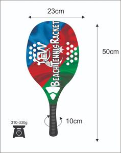 Raquetas de Tenis Playa de 20 mm con Cara de Fibra de Carbono, Empuñadura de Fibra de Carbono y Vidrio, Peso de 320-340 g, Longitud de 50 cm - Product Image 3