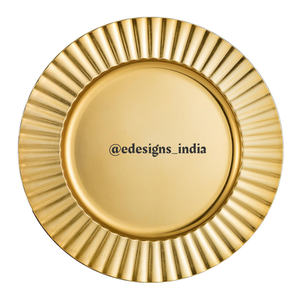 Plaque de chargeur en métal de luxe Simple, forme ronde unie, vente en gros, fantaisie, sous-assiette, événement décoratif, assiette de service créative faite à la main - Product Image 4