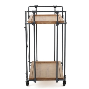 Carrito de barra de hierro de diseño moderno industrial con ruedas, carrito de cocina, juego de barra para el hogar, Bar y Hotel, duradero, hecho a mano - Product Image 3