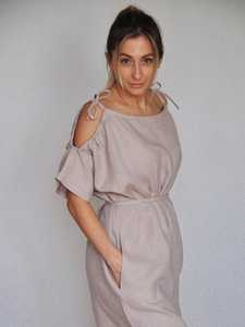 Nouvelle arrivée, robe pour femme tendance et à la mode, dernier design 2026, couleur grise, col raglan, tissu crêpe, manches courtes, longueur genou - Product Image 2