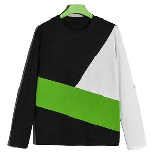 Pull à col rond à manches longues pour hommes, haut en molleton tricoté, imprimé de lettres, patchwork graphique, décontracté, t-shirts plus stylés - Product Image 6