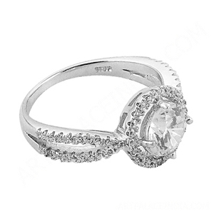 Anillo de circón cúbico clásico óptimo notable 925 plata esterlina sólida redonda brillante CZ piedra minimalista joyería - Product Image 1