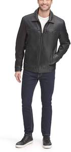 Chaqueta de cuero de los hombres chaqueta de cuero de 100% lavado chaqueta de cuero - Product Image 4