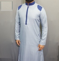 Nouvelle Arrivée 2020 2021 – Qamis Arabe Homme, Thobe Musulman Long, Jubbah Islamique Personnalisée Brodé, Coupe Ample, Couleurs et Motifs Variés, Toutes Saisons