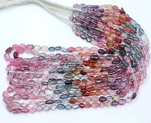 Perles à spinelles naturelles lisses, longueur d'environ 16 pouces, différentes tailles de 6x9mm à 8x11mm, 1 pièce - Product Image 1