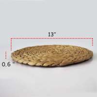 Napperons classiques ronds en jacinthe d'eau tressée, écologiques, pour une décoration rustique de table de salle à manger, indispensables pour les hôtels