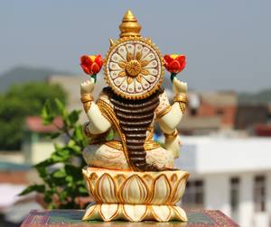 Statue de la déesse Laxmi en résine blanche, figurine religieuse indienne, Inde, 20 cm, pour la décoration de la maison et des temples - Product Image 4