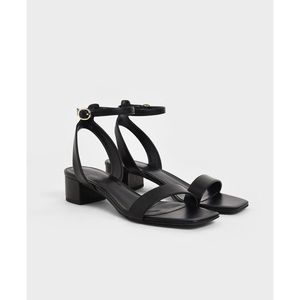 最新夏季设计时尚女性蛇纹印花块状高跟鞋凉鞋PU鞋垫踝带女鞋尖头缓冲 - Product Image 6