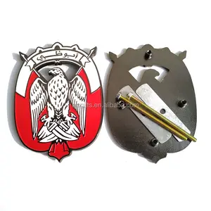 In magazzino distintivi per auto In metallo Falcon 3D emirati arabi uniti su misura emblema di adesivi per auto con Logo Abu davidson