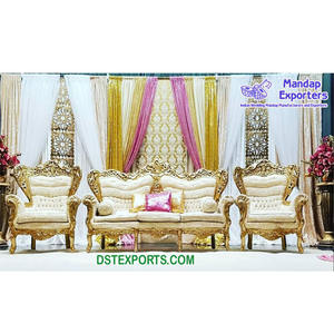 Conjunto de sofás de escenario de boda india, muebles de decoración de escenario tradicional, para recepción de boda, estilo indio, asequible - Product Image 1