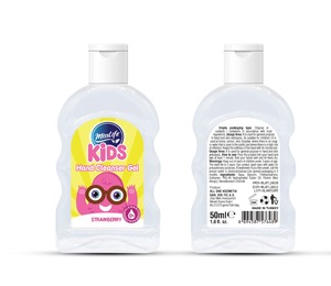 Gel disinfettante per le mani per bambini con etichetta privata 50ml di tacchino in materiale plastico accessorio per la cura della salute al gusto di fragola senza alcool - Product Image 1
