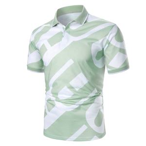 Camisetas Polo de poliéster 100% para todas las estaciones con logotipo personalizado para hombre, camisetas de tenis con sublimación de patrón 3D de manga corta con decoración de botones - Product Image 1
