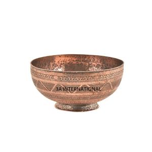 Bungalow y Villa Ensaladera de frutas Proveedor Servidor de frutas Vajilla Hecho a mano Contenedor de comida decorativo Cuenco de metal Cuenco vintage - Product Image 1