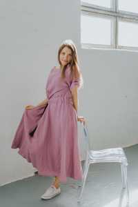 Tela de crepé color chocolate para mujer, cuello redondo, Media manga, largo hasta el suelo, de lino, a la moda, último diseño, novedad - Product Image 6