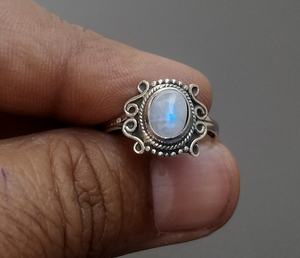 Anillo de Plata de Ley 925 ajustable para mujer, hecho a mano, delicado Arco Iris Natural, piedra lunar, piedra preciosa, ajuste de bisel, aniversarios - Product Image 4