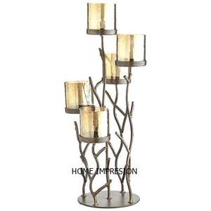 Candelabro de Metal Antiguo para Mesa, Portavelas Decorativo con Diseño de Chip y Dip, Novedad - Product Image 6