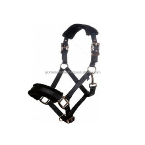 Custom Designer Handmade Factory Soft Fleece <b>Padding</b> Mink Black 100% Nylon Horse Halter Wholesale with Anti Rust Hardware - Product Image 2