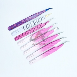 แหนบปลายแหลมสำหรับต่อขนตาแหนบทำจากสเตนเลสเคลือบสีออมเบรคุณภาพระดับมืออาชีพตามสั่ง - Product Image 2