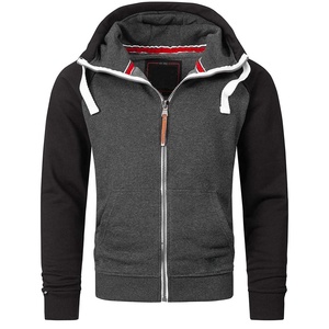 Sudadera Corta con Capucha para Hombre, Informal, con Cordón Ajustable, Doble Capucha con Cierre, Forro Polar, Algodón, Impermeable, Transpirable, para Yoga y Gimnasio - Product Image 1