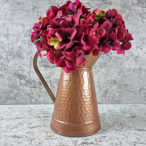 Hammered Copper Metal Pitcher <b>Vase</b> with Handle Rustic Farmhouse Flower Jug <b>for</b> Home Table Decor Wholesale - Product Image 2