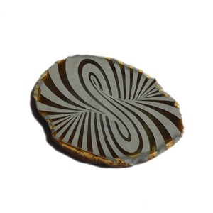 Get Online Engraved Wave Design <b>Agate</b> Slices <b>Coaster</b> : Engraved Wave Design <b>Agate</b> Slices <b>Coaster</b> for Sale - Product Image 1