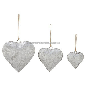 Decoración de Pared Metálica con Corazón y Estrella Plateados, Artículos Decorativos para el Hogar, Diseño Moderno, Hecho a Mano, 4 Piezas - Product Image 2