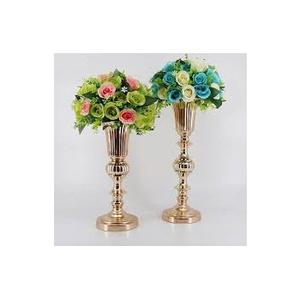Jarrones de flores de Metal más vendidos con acabado dorado, decoración para fiesta de boda y decoración del hogar para plantas, soporte para plantas - Product Image 1