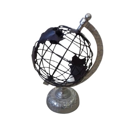 CUSTOM METAL SILVER FRAME DESIGN GLOBE