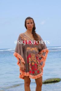 Fabuloso Mar Resort de lujo ropa de vestido para las mujeres de último diseño bordado caliente ropa de playa marroquí chicas cubierta - Product Image 3