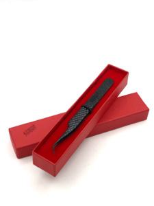 Nouveau Vente en Gros 45 Degrés Noir Plasma Paillettes Finition Acier Inoxydable Extension de Cils Pince à Épiler Logo Personnalisé Instrument de Beauté - Product Image 4