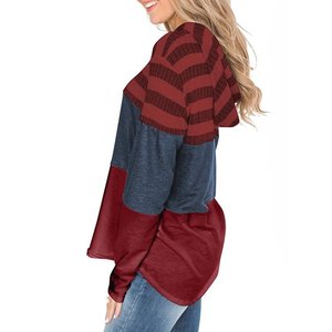 Sudadera con Capucha para Mujer, Diseño Color Block, Estilo Casual, Holgada, Manga Larga, Marca OEM - Product Image 3