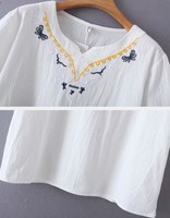 T-Shirt brodé pour femmes et dames, T-Shirt tissé et brodé à couleur unie, du Bangladesh, prix xs, nouvelle collection