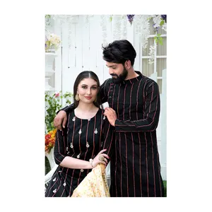 Buy Kurta Sets Trendy Designer Cotton Couple Kurta Set For Men And Women At Best Price