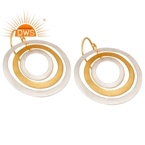 Latest Handmade Design Brass Plated Disc Design <b>Dangle</b> <b>Earring</b> for Women Fashion Jewelry for Women Gift for Her - Product Image 2
