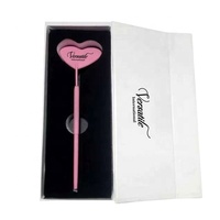 Miroirs d'extension de cils de haute qualité enduits de poudre rose en forme de coeur en acier inoxydable avec logo personnalisé miroir à cils en forme de coeur