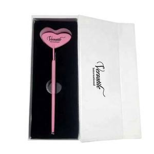 Miroirs d'extension de cils de haute qualité enduits de poudre rose en forme de coeur en acier inoxydable avec logo personnalisé miroir à cils en forme de coeur - Product Image 6