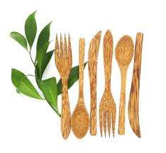 Ensemble de couverts en noix de coco naturel 100%, outils écologiques du VIETNAM, cuillère en ébène, couteau fourchette, ustensiles de noix de coco, cuillère en bois de coco - Product Image 4