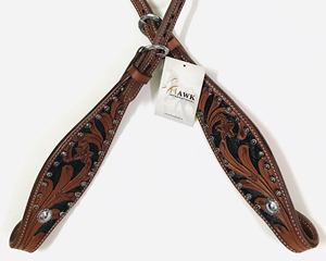 Têtière de cheval occidentale à une oreille, design personnalisé de qualité supérieure, cuir sculpté à la main pour l'équitation - Product Image 5