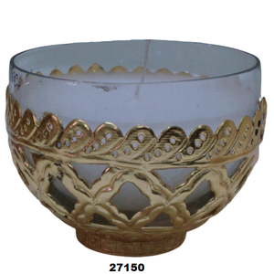 Cigarette électronique en verre et laiton pour la décoration de la maison, avec forme de bol plaqué or - Product Image 1