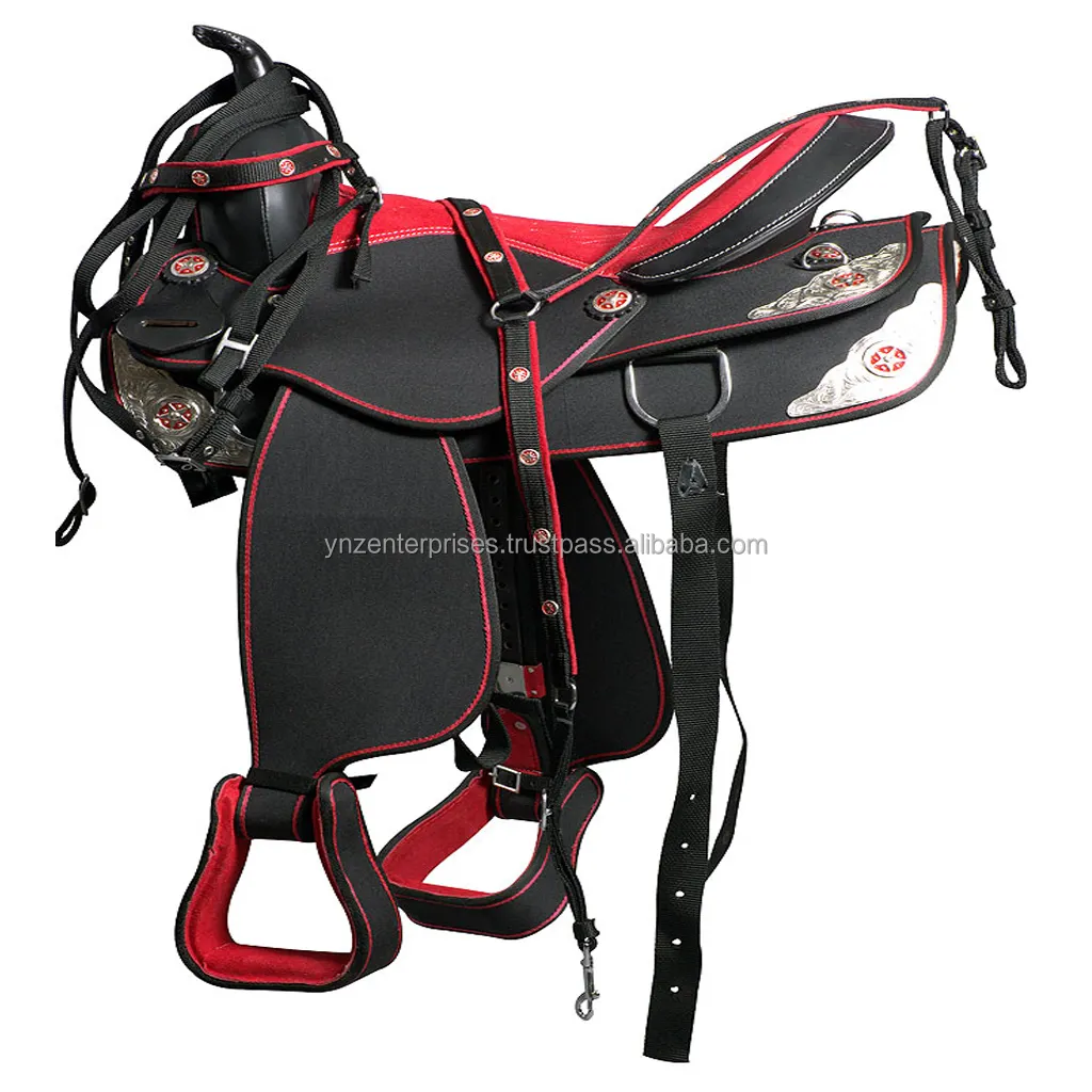 Synthetische Westerse Barrel Racing Trail Zadel Met Tack Set Zadel Maat 10 Tot 18 Inch Seat