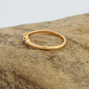 Anillo de compromiso de Plata de Ley 925 con gema de amatista Natural, joyería minimalista, chapado en oro - Product Image 5