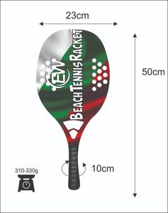 Raquettes de tennis de plage, face de 20 mm, poids de 320-340 g, longueur de 50 cm, poignée en fibre de carbone et filet en fibre de verre carbone - Product Image 2