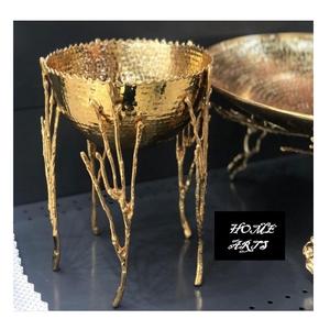 Bol à nourriture en laiton au design unique, forme ronde, couleur or, bol décoratif pour la nourriture à prix abordable - Product Image 1