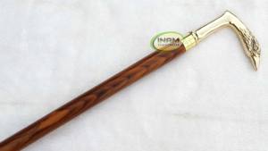 Bâton de marche en bois de styliste fait à la main avec poignée d'aigle en laiton/cannes de marche en bois de styliste avec poignée d'aigle en laiton - Product Image 2