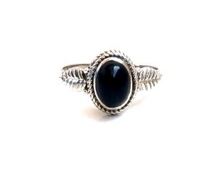 Anillo de regalo de aniversario con bisel de piedras preciosas de ónix negro bohemio de Plata de Ley 92,5 para mujer - Product Image 4