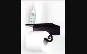 Porte-rouleau de papier de soie fait à la main couleur noire revêtement en poudre Design antique salle de bain porte-serviettes mural à prix raisonnable - Product Image 2